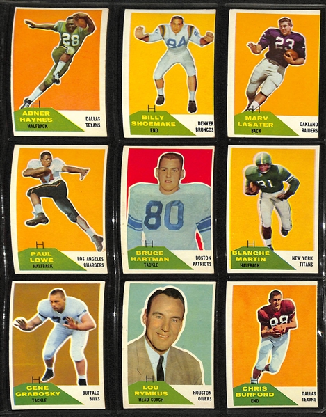 1960 Fleer Football Complete Set of 132 Cards w. Jack Kemp Rookie Card