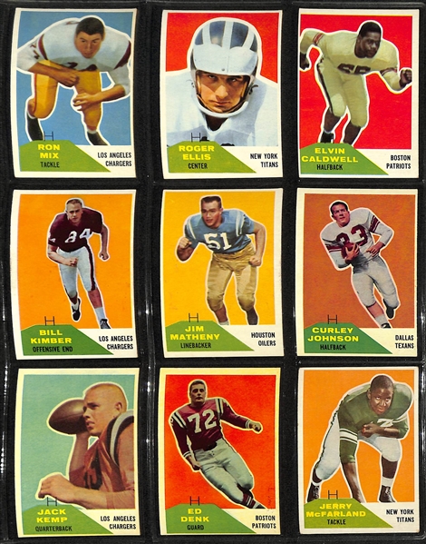 1960 Fleer Football Complete Set of 132 Cards w. Jack Kemp Rookie Card