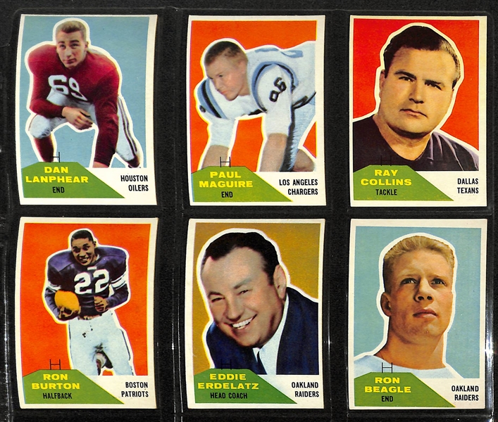 1960 Fleer Football Complete Set of 132 Cards w. Jack Kemp Rookie Card