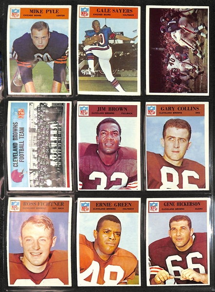 1966 Philadelphia Football Complete Set of 198 Cards w. Gale Sayers Rookie Card & Jim Brown