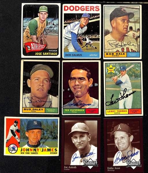 Lot of (18) Signed Baseball Cards inc. 1965 Topps Berra & 1959 Topps Averill + (JSA Auction Letter)