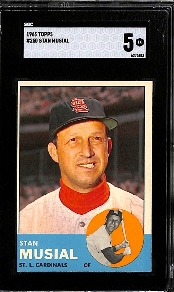 1963 Topps Baseball Stan Musial #250 Graded SGC 5