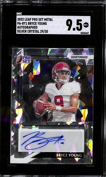 2022 Leaf Pro Set Metal Bryce Young Rookie Autograph Cracked Ice Graded SGC 9.5  (#/30)