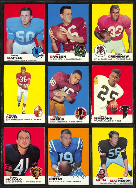 1969 Topps Football Complete Set of 263 Cards w. Larry Csonka & Brian Piccolo Rookie Cards