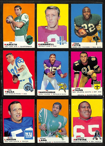 1969 Topps Football Complete Set of 263 Cards w. Larry Csonka & Brian Piccolo Rookie Cards