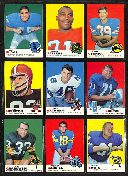 1969 Topps Football Complete Set of 263 Cards w. Larry Csonka & Brian Piccolo Rookie Cards