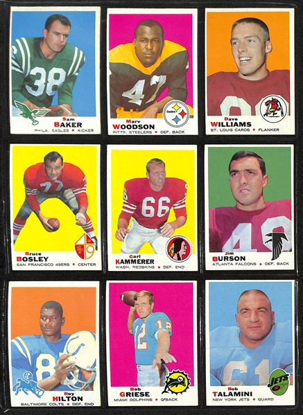 1969 Topps Football Complete Set of 263 Cards w. Larry Csonka & Brian Piccolo Rookie Cards