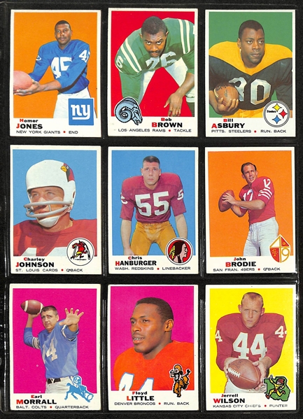 1969 Topps Football Complete Set of 263 Cards w. Larry Csonka & Brian Piccolo Rookie Cards