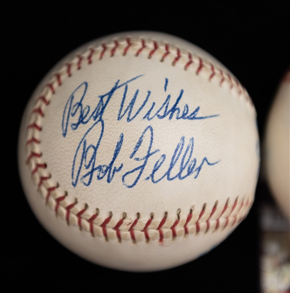 Lot of (3) Hall of Fame Signed Baseballs- Johnny Bench,  Gaylord Perry, Bob Feller (Best Wishes Inscription) - JSA Auction Letter