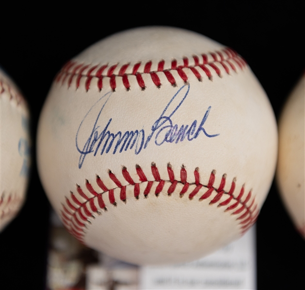 Lot of (3) Hall of Fame Signed Baseballs- Johnny Bench,  Gaylord Perry, Bob Feller (Best Wishes Inscription) - JSA Auction Letter