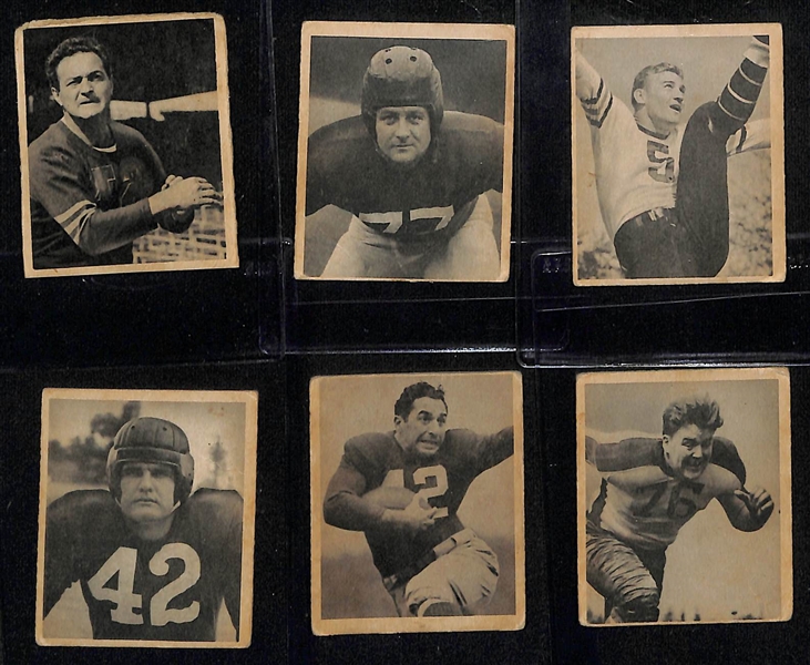 1948 Bowman Football Complete Set - All 108 Cards (10 HOF Rookies - Van Buren, Trippi, Sammy Baugh, Waterfield, Bulldog Turner, Wojciechowicz, Pihos, Dudley, McAfee, Luckman). Mostly PR-VG Condition.