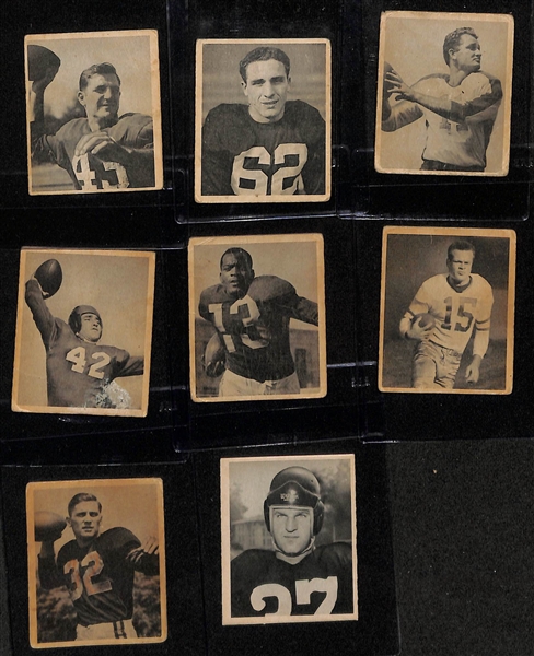 1948 Bowman Football Complete Set - All 108 Cards (10 HOF Rookies - Van Buren, Trippi, Sammy Baugh, Waterfield, Bulldog Turner, Wojciechowicz, Pihos, Dudley, McAfee, Luckman). Mostly PR-VG Condition.