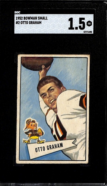 Football Card Lot - 1952 Bowman Small Otto Graham #2 (SGC 1.5) & 1968 Topps  Gale Sayers #75 (SGC 6.5)