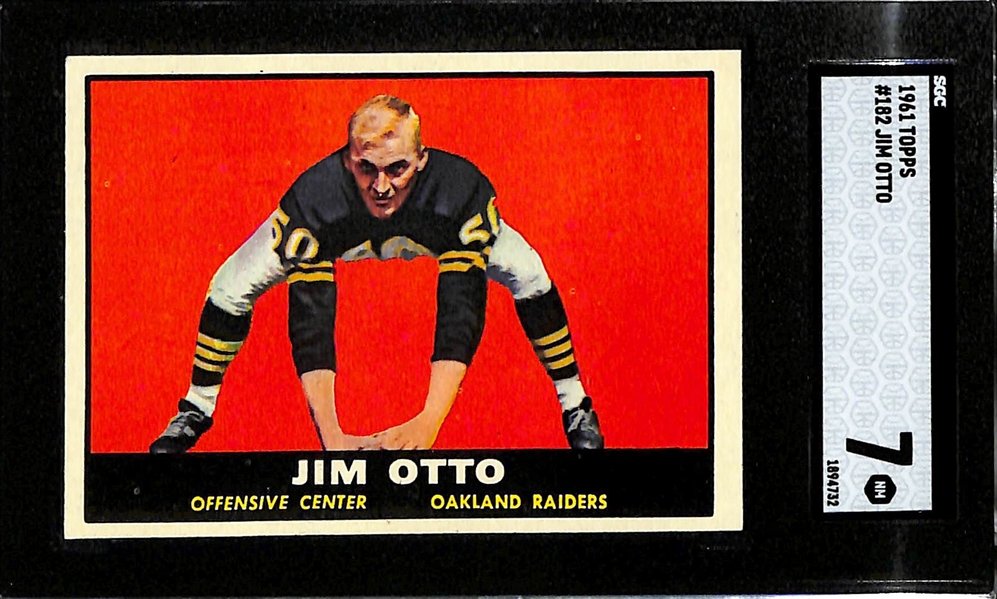 1961 Topps Jim Otto Rookie Card Graded SGC 7