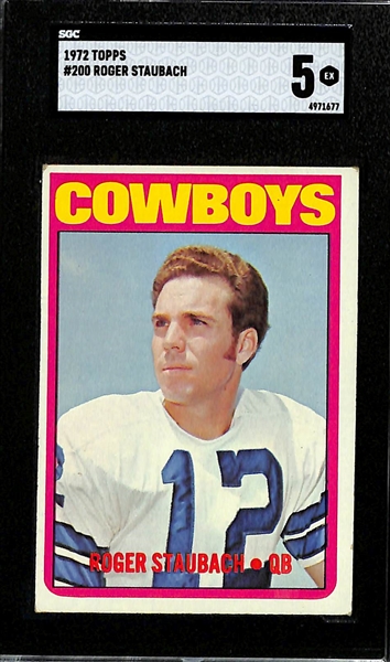 1972 Topps Roger Staubach Rookie Card #200 Graded SGC 5