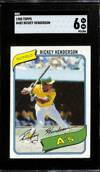 Rookie Lot - 1980 Topps Rickey Henderson (SGC 6) & 1976 Dave Winfield (SGC 5)