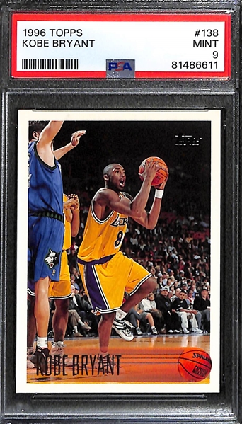 1996-97 Topps Kobe Bryant Rookie Card #138 Graded PSA 9 Mint