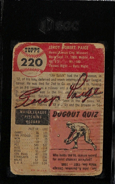 1953 Topps Satchel Paige #220 Graded SGC 1