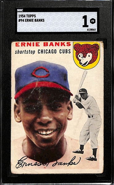 1954 Topps Ernie Banks Rookie Card #94 Graded SGC 1