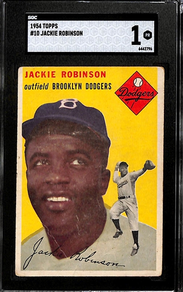 1954 Topps Jackie Robinson #10 Graded SGC 1