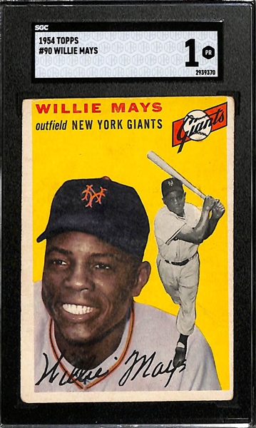 1954 Topps Willie Mays #90 Graded SGC 1