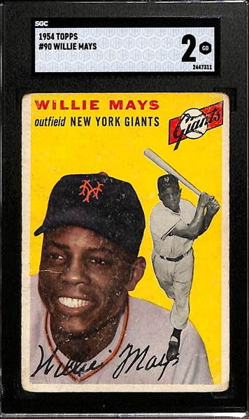 1954 Topps Willie Mays #90 Graded SGC 2