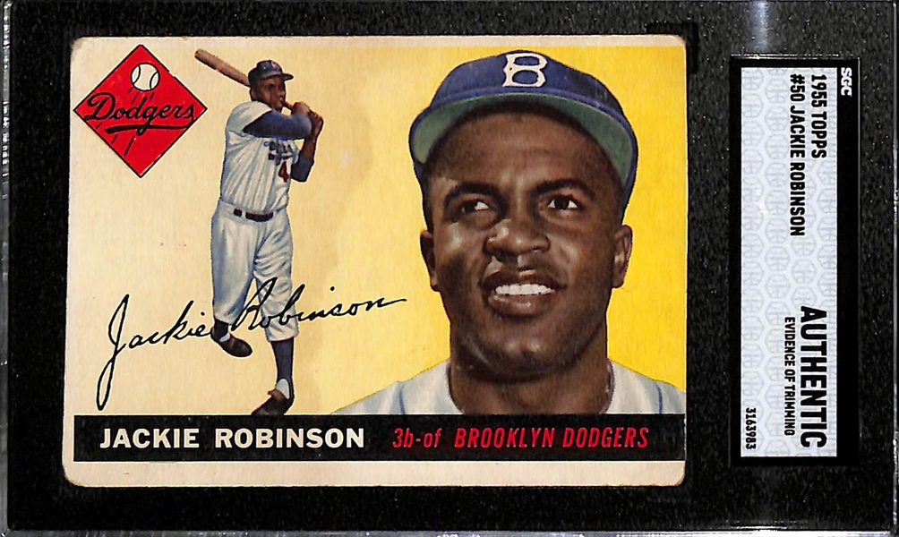 1955 Topps Jackie Robinson #50 Graded SGC Authentic (Trimmed)