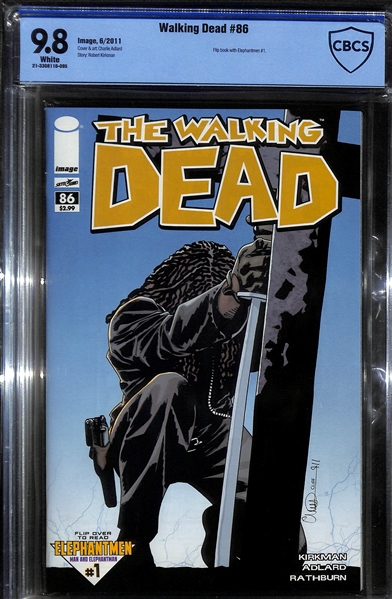 (6) Comic Books (4 Graded) w. Walking Dead Deluxe (CGC 9.8), Walking Dead #86 (CBCS 9.8), Hawkeye #15 (CGC 9.8), Hawkman #6 (CGC 9.8), Catwoman #4 (Silver), The Walking Dead #163 (Signed by Julio)