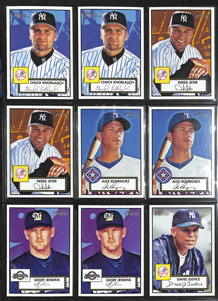 2001 Topps Heritage Baseball Complete Set w. Over (500) Cards - #1-80 In Both Red and Black Backs