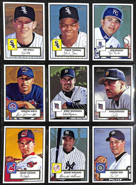 2001 Topps Heritage Baseball Complete Set w. Over (500) Cards - #1-80 In Both Red and Black Backs