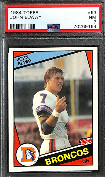 Lot of (4) Sports Cards inc. 1984 Topps John Elway Rookie (PSA 7), 2023 Archives Signature Series Robin Yount Autograph (#/1) (1990 Topps), +