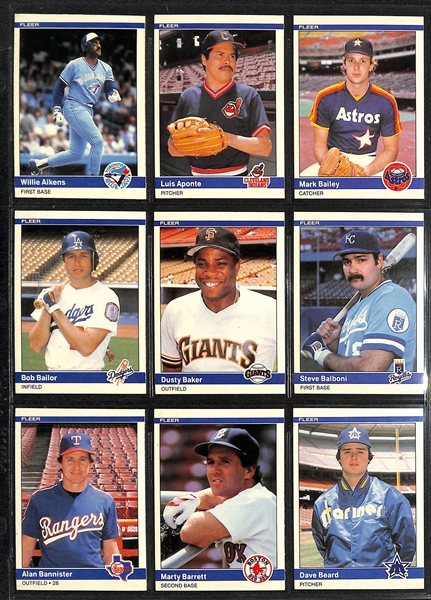 1984 Fleer Update Baseball Complete Set of 132 Cards w. Kirby Puckett & Roger Clemens Rookie Cards