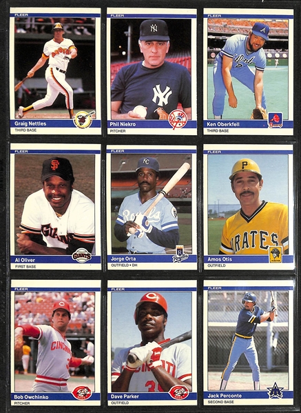 1984 Fleer Update Baseball Complete Set of 132 Cards w. Kirby Puckett & Roger Clemens Rookie Cards