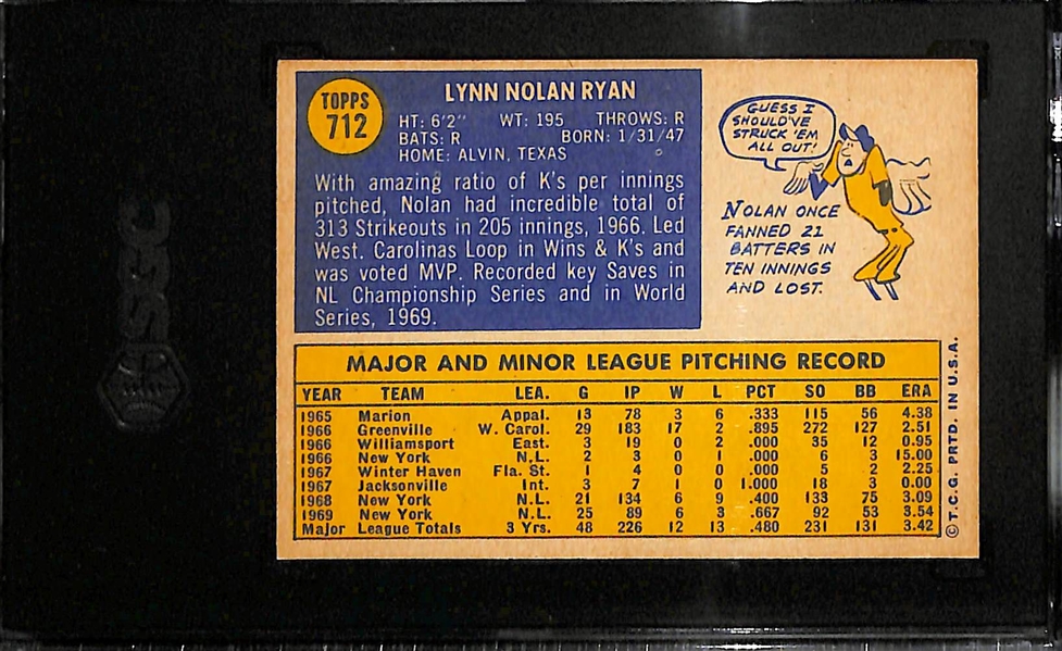 1970 Topps Nolan Ryan #712 Graded SGC 6.5