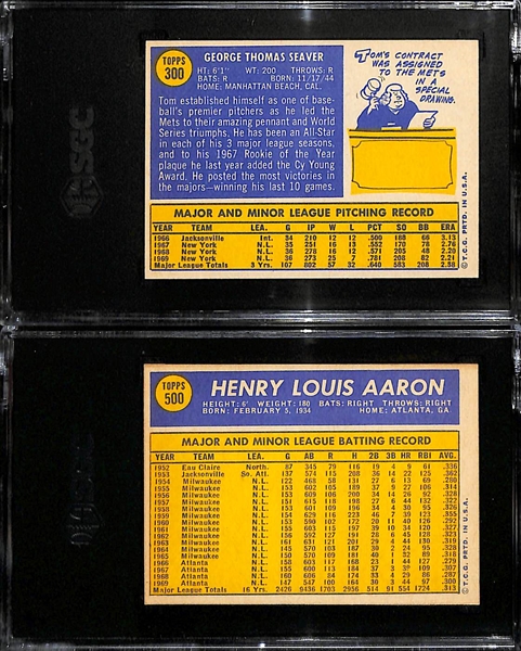 1970 Topps Lot - Tom Seaver #300 (SGC 7.5) & Hank Aaron #500 (SGC 6.5)