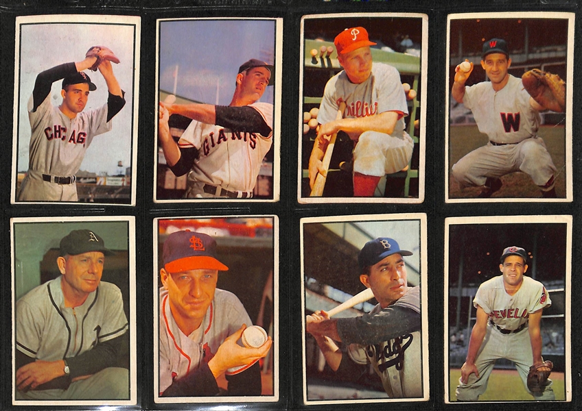 Lot of (90) Color/(5) B & W 1953 Bowman Baseball Cards w. Richie Ashburn 