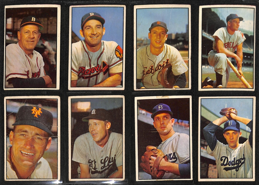 Lot of (90) Color/(5) B & W 1953 Bowman Baseball Cards w. Richie Ashburn 