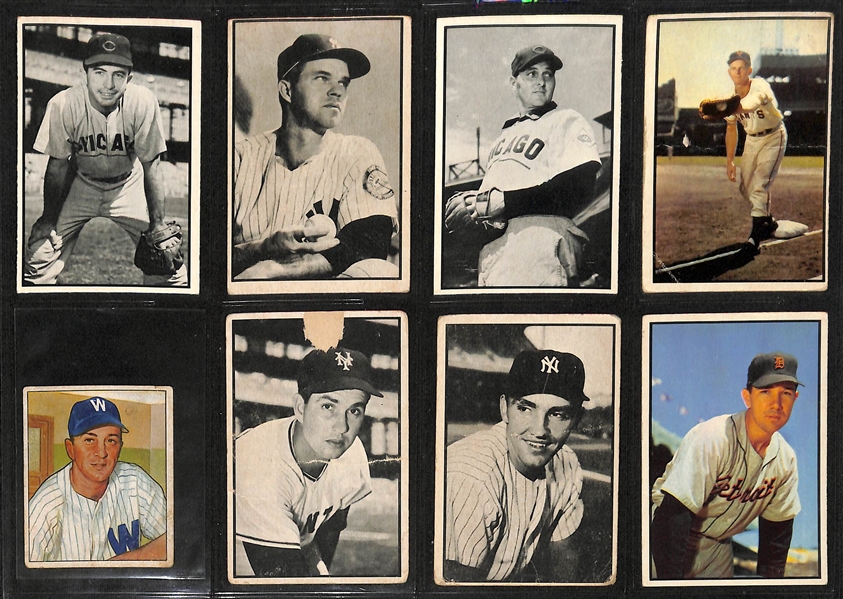 Lot of (90) Color/(5) B & W 1953 Bowman Baseball Cards w. Richie Ashburn 