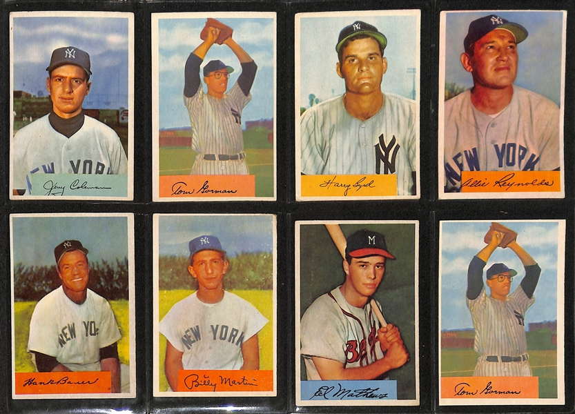 Lot of (32) 1954 Bowman & (15) 1955 Bowman Baseball Cards w. (2) 1955 Yogi Berra