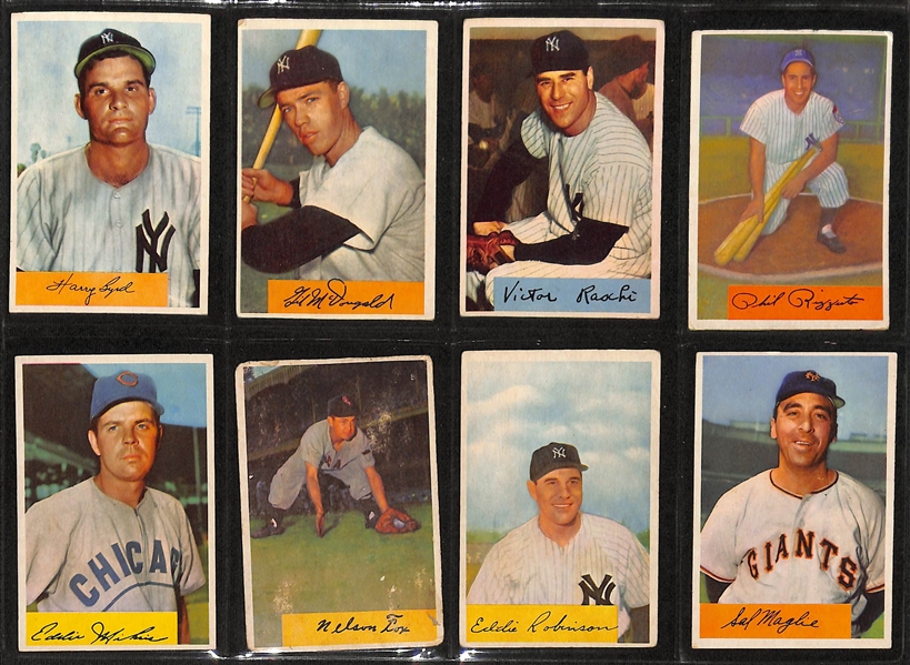 Lot of (32) 1954 Bowman & (15) 1955 Bowman Baseball Cards w. (2) 1955 Yogi Berra