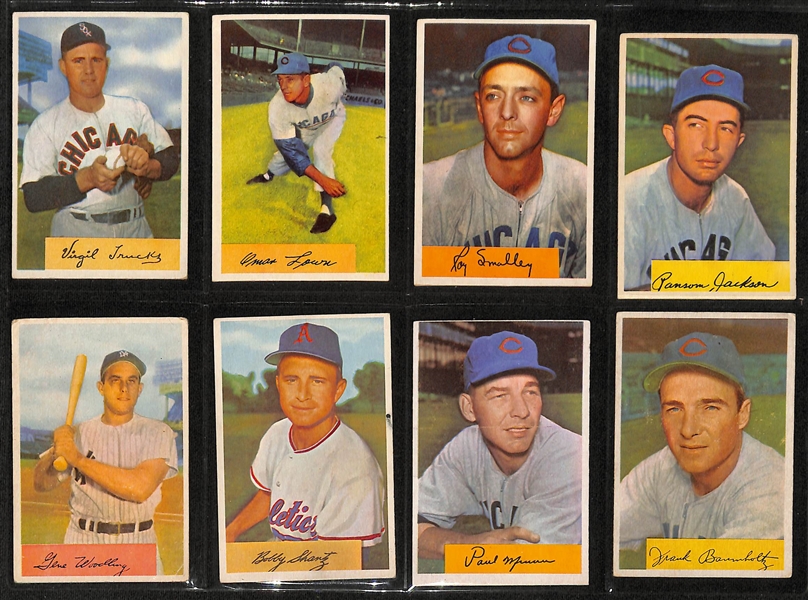 Lot of (32) 1954 Bowman & (15) 1955 Bowman Baseball Cards w. (2) 1955 Yogi Berra