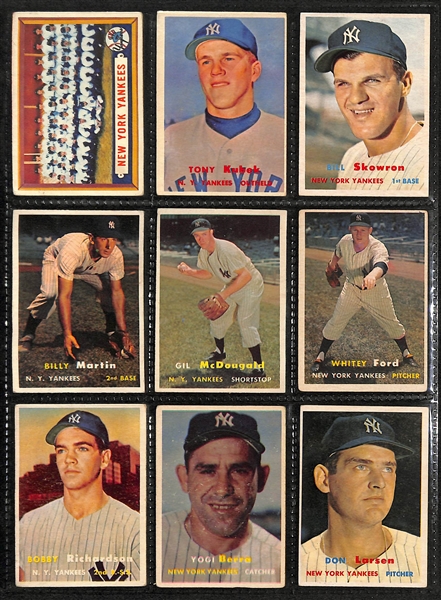 Lot of (98) 1957-1959 Topps NY Yankees Cards w. 1957 Kubek & Richardson Rookie Cards