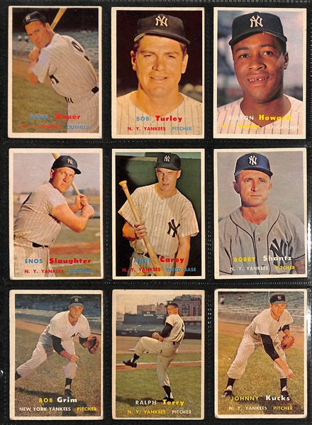 Lot of (98) 1957-1959 Topps NY Yankees Cards w. 1957 Kubek & Richardson Rookie Cards