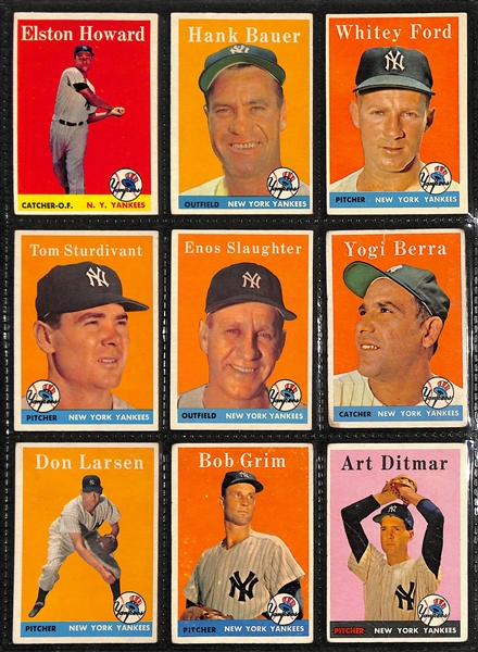 Lot of (98) 1957-1959 Topps NY Yankees Cards w. 1957 Kubek & Richardson Rookie Cards