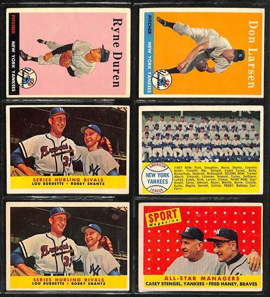 Lot of (98) 1957-1959 Topps NY Yankees Cards w. 1957 Kubek & Richardson Rookie Cards