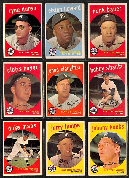 Lot of (98) 1957-1959 Topps NY Yankees Cards w. 1957 Kubek & Richardson Rookie Cards