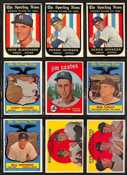 Lot of (98) 1957-1959 Topps NY Yankees Cards w. 1957 Kubek & Richardson Rookie Cards