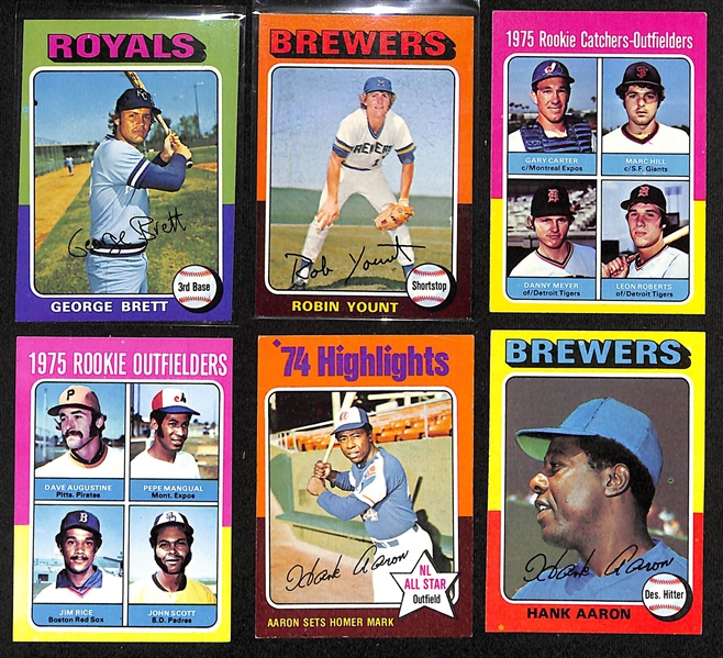 1975 Topps Baseball Complete Set of 660 Cards w. Brett & Yount Rookie Cards