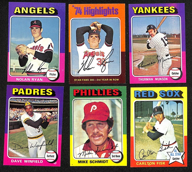 1975 Topps Baseball Complete Set of 660 Cards w. Brett & Yount Rookie Cards