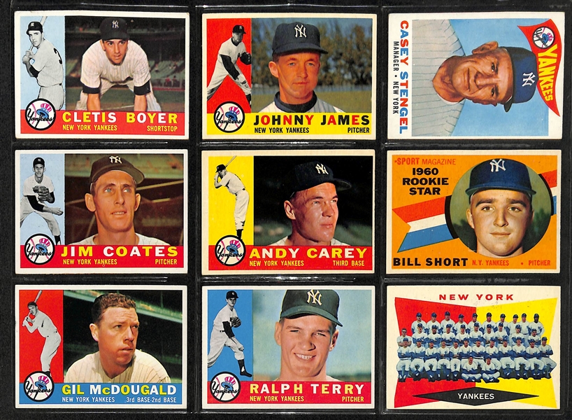 Lot of (100+) 1960-1962 Topps NY Yankees Cards w. 1960 Whitey Ford